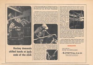 1968 Northland Hockey Sticks "Skilled Craftsmen" Original Vintage Print Ad