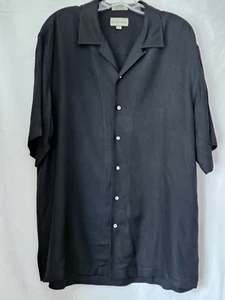 Cutter & Buck Silk Button-Up Shirt Mens Large Black - Picture 1 of 6