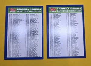2003 Topps Traded & Rookies #NNO Checklist 1 of 2 & 2 of 2 - Bild 1 von 2
