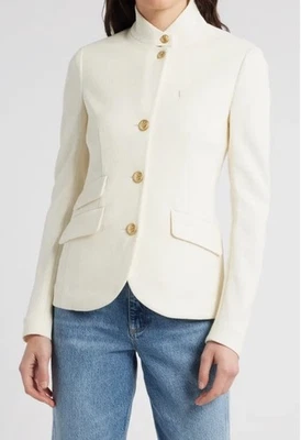 NEW $598 Rag & Bone Slade Textured Knit Blazer Off White Women’s Size 4 - Image 1 of 4