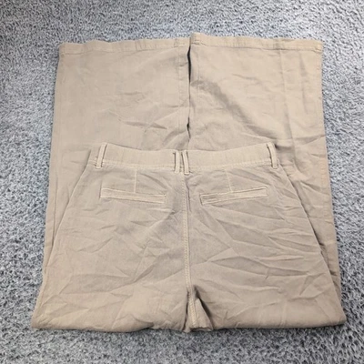 American Eagle Pants Women 12 Beige Wide Leg Crop High Rise Casual Boho Casual - Image 1 of 4