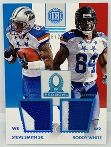 2016 Encased Steve Smith Sr Roddy White DUAL Patch /25 LOGO Jersey CAR Panthers - Picture 1 of 2