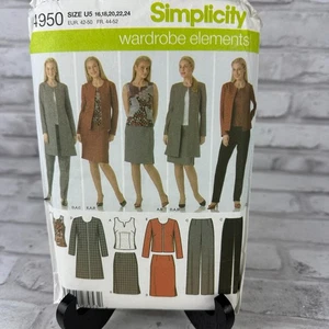 Simplicity 4950 Sizes 16-24 Top Pants Skirt Coat Jacket New Uncut - Picture 1 of 2