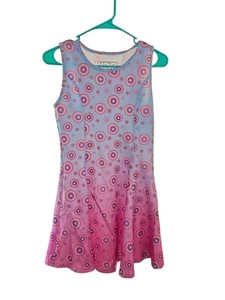 Marvel Dress Girls Captain America Blue Pink Shield Stretch XL 14 faint stains - Picture 1 of 2
