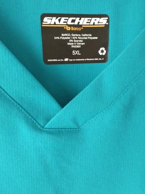 Pre Owned Men's Skechers Scrub Top Teal Color Size 5XL - Image 1 of 4