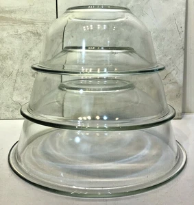 Set 3 Vintage Pyrex Klar Verschachtelt Rühren Mikrowelle Koch Schüsseln #322, 323, 325 USA - Bild 1 von 10