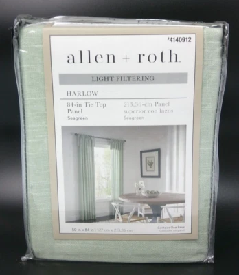Allen+Roth Harlow - Panel Tie Top - Verde Mar - 50x84” - 4140912 Verde Marino Foto 1 de 3