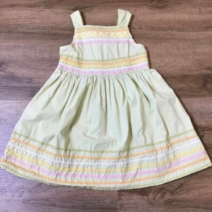 Gymboree Dress Size 4 Easter Spring Summer Sun Tank Ric Rac Cotton Light Green - Picture 1 of 7