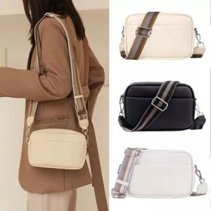 Women Ladies Shoulder Bag Cross Body Messenger Bag Leather Wide Strap Handbag UK - Picture 1 of 20