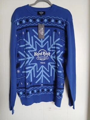 HARD ROCK HOTEL AND CASINO TULSA Mens Crew Neck Sweater Size Large New With Tags - Image 1 of 4