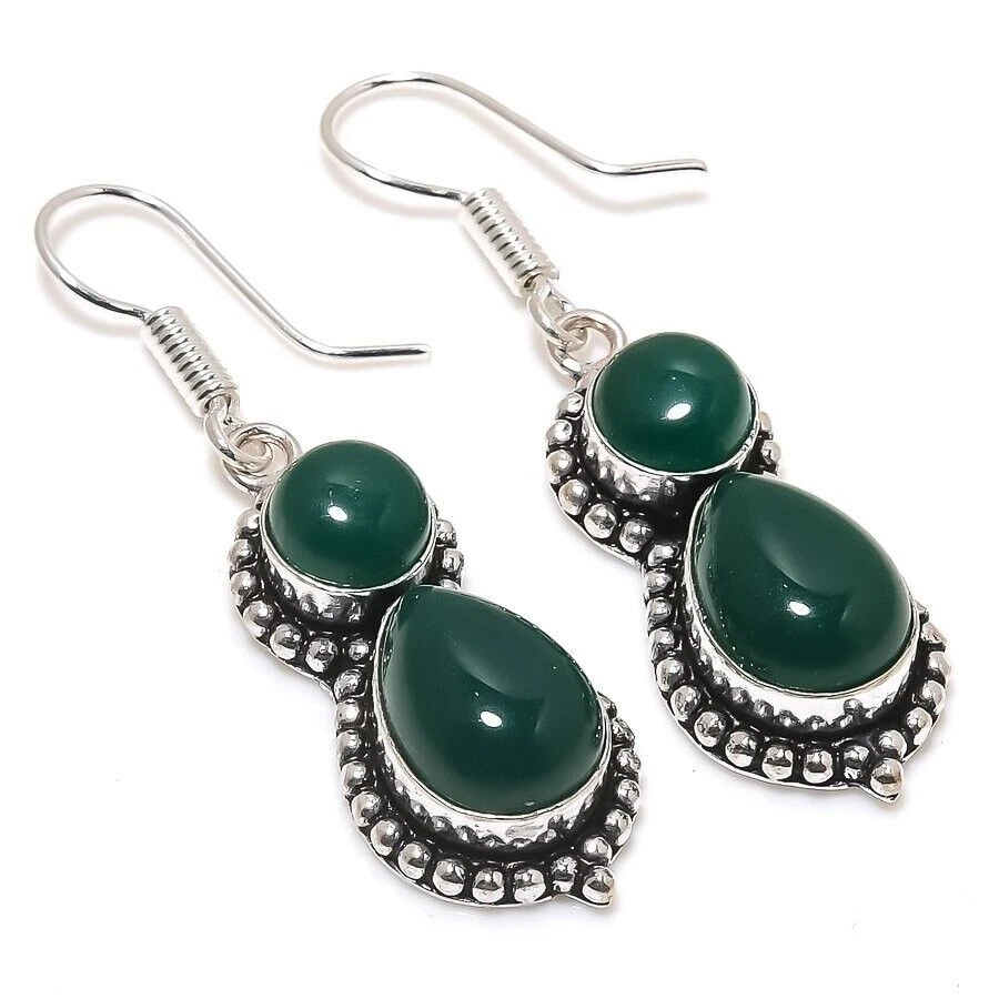 Orecchino di gioielli in argento sterling 925 fatto a mano con pietra... - Immagine 1 di 1