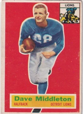 1956 TOPPS DAVE MIDDLETON DETROIT LIONS #68 (REVIEW PICS) (VG-EX) JC-3826 - Image 1 of 2