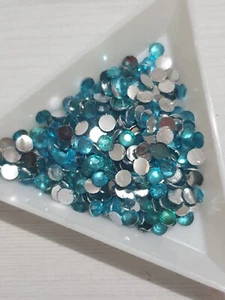 1440 4mm Ss16 non hotfix ZIRCONE VERDE ACQUA acrilico CRISTALLO STRASS PERLINE - Foto 1 di 1