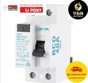 DETA 40A Type A Residual Current Operated Circuit Breaker - Picture 1 of 1