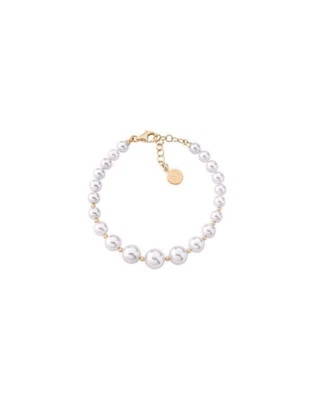 Da Polso MAJORICA Perla Bianca Argento 1 Legge Dorato 6/10 MM Donna - Immagine 1 di 4