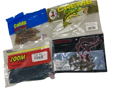 Nuevo. Lote de 4 Zoom Bait Company Crema Vertical Cabin Creek Foto 1 de 4