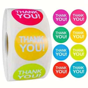 500PCS Thank You Colorful Round Stickers for Envelopes Backing 1.5 Inch Stickers - Picture 1 of 6