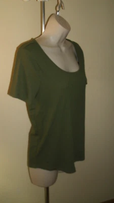 Falls Creek Ribbed Scoop Neck Short Sleeve Shirt Size Small Top New - Image 1 of 4