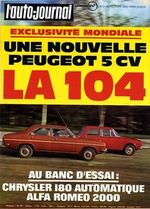 L'AUTO JOURNAL Nr. 3 15.02.1972 104 CHRYSLER 180 AUTO ALFA 2000 MONTE CARLO - Bild 1 von 1