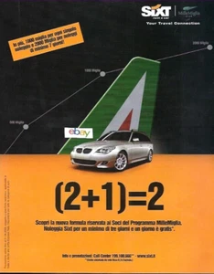 SECHSTE AUTOVERMIETUNG TEIL VON ALITALIA MILLE MIGLIA PROGRAMM BMW ITALIENISCHE ANZEIGE MIETEN - Bild 1 von 1