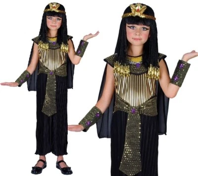 Niños Reina Egipcia Cleopatra Elegante Vestido Disfraz Libro Día Conjunto Nuevo con Foto 1 de 4