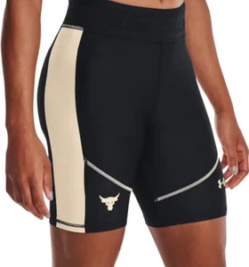Under Armour Women's S Project Rock HeatGear Compression Bike Yoga Shorts - Picture 1 of 15