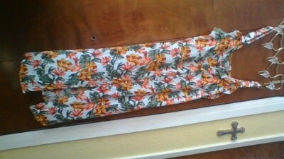 NWT! Derek Heart Floral Elastic Strap Sundress Size L Jrs Front Slit/Ruffle WOW - Image 1 of 4