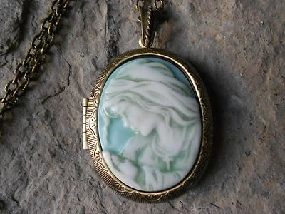  MEDALLÓN CAMAFEO VIRGEN MARÍA Y BEBÉ JESÚS - PINTADO A MANO - RELIGIOSO - BRONCE ANTIQ Foto 1 de 4