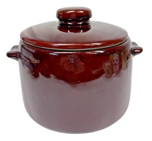 Vintage 1950's 2 Quart West Bend Stoneware Bean Pot Crock with Lid Brown - Picture 1 of 7
