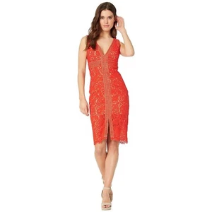 NWT Bardot Women's Morgan Allover-Lace Sheath Dress Size US 6/S Orange - Picture 1 of 4