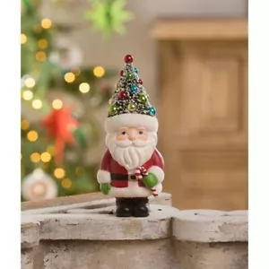 Estatuilla Bethany Lowe Retro Santa Sosteniendo Caramelo Caña con Sombrero de Árbol #TL2370 - Imagen 1 de 2