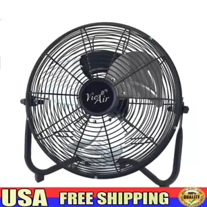 High Velocity 9 Inch Metal Floor Fan Adjustable Tilt 3 Speed Indoor Circulation - Picture 1 of 3