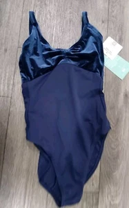 Leotardo de ballet azul marino Dansez edad 9-10 años nuevo con etiquetas detalles de terciopelo - Imagen 1 de 8