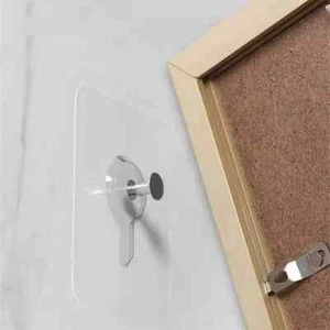 SELF-ADHESIVE PICTURE FRAME HOOKS TRIANGLE HANGERS FRAME HANGING MIRROR - Picture 1 of 3