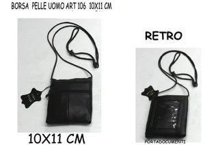 2 Daypack Sac Véritable Cuir Noir Ceinture D'Épaule Amène Téléphone Documents 2 - Picture 1 of 1