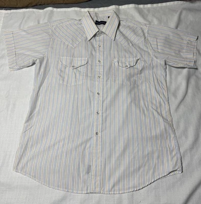 Panhandle Slim Western Short Sleeve Button Up Shirt Mens Size L 16.5/35 Large - Image 1 of 4