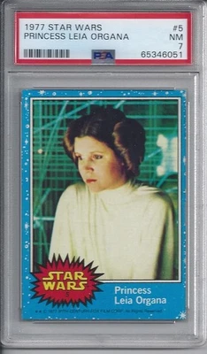 1977 Topps Star Wars Series 1 Princess Leia Organa #5 -  PSA 7 NM - Image 1 of 2
