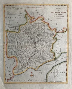 Mapa antiguo de 1795; Monmouthshire - John Lodge - Imagen 1 de 4