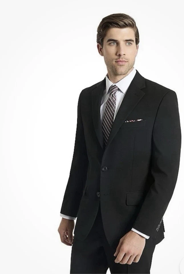 Chaqueta y pantalón de traje delgado Ben Sherman para hombre. Negro. 38 Pantalones Cortos 32x30 Nuevos Foto 1 de 2