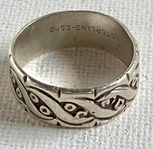Anillo Vintage Joseph Esposito 925 Patrón Mexicano 7 Firmado Sterling-Espo - Imagen 1 de 5