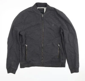 AllSaints Men's Grey Full Zip Sweatshirt, L, Logo, Zip Accents - Picture 1 of 12