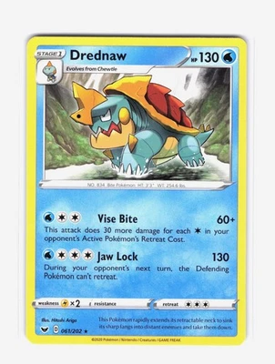 Drednaw (Rare) SWSH01: Sword & Shield Base Set 061/202 NM - Image 1 of 2