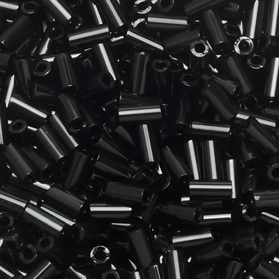 Cuentas de corneta negras opacas Miyuki, tamaño #1, 3 mm, bolsa a granel de 50 gramos Foto 1 de 3