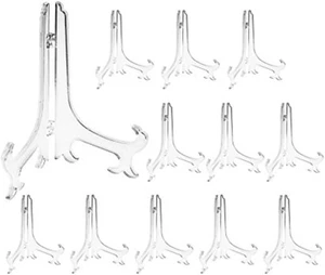 Artliving 3" Clear Plastic Easels Stand Plate Holders for Pictures 12 Pack - Picture 1 of 5