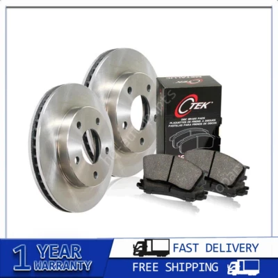 Rotores de freio dianteiro centric e pastilhas de freio metálicas 3x compatível com Chevrolet C1500 1995 - Imagem 1 de 4