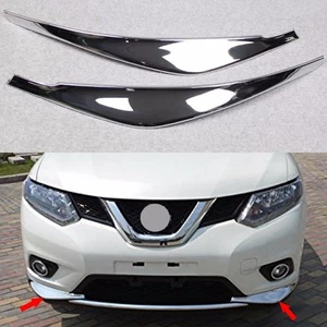 Chrome Front Bumper Corner Protection Trims fit 2014-2016 Nissan Rogue X-Trail - Picture 1 of 7