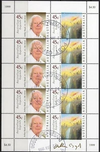Australian Legends Arthur Boyd 1999 hoja de 10 goma completa CTO fina usada - Imagen 1 de 1
