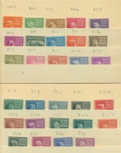 EE. UU. #803-831, 1⁄2 ¢ - 50¢ Prexies, NH, Muy bueno, Scott $33.10 - Imagen 1 de 1