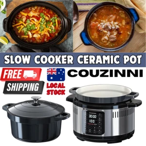 Couzinni Electric Stew Pot 6.5L Slow Cooker Removable Ceramic Inner Stew Pot AU - Picture 1 of 7