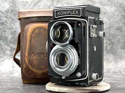 [Rare! EXC+5] KONICA Koniflex II TLR Film Camera w/Case from JAPAN - Image 1 of 4